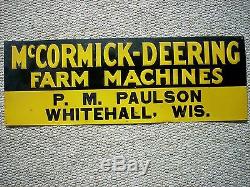 Vintage Original IH Farmall Mccormick Deering NOS Embossed Tin Sign