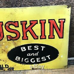 Vintage Original JOHN RUSKIN CIGAR 1930s Tin Embossed ADVERTISING TOBACCO SIGN