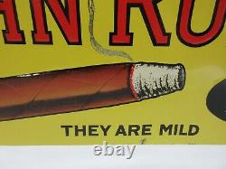 Vintage Original John Ruskin Cigar Advertising Tin Embossed Sign