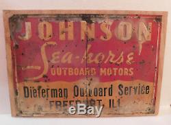 Vintage Original Johnson Sea Horse Outboard Motors Tin Sign
