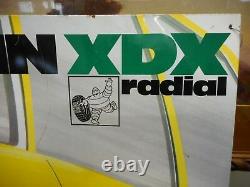 Vintage Original Michelin Man XDX Radial Tyres Advertising Tin Sign France