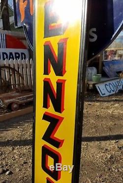 Vintage Original NOS 5ft Pennzoil Starburst Vertical Painted Tin Sign