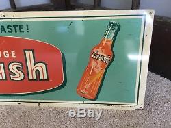 Vintage Original ORANGE CRUSH Tin Soda Pop Bottle Metal Sign