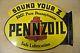 Vintage Original Pennzoil Motor Oil Tin Flange Sign Not Porcelain No Reserve