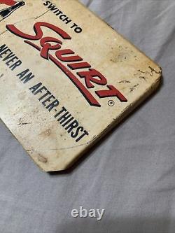 Vintage Original RARE Squirt Boy Soda Rack Topper Tin Sign