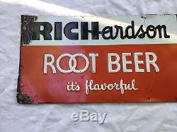 Vintage Original RICHARDSON ROOT BEER Embossed Tin Sign