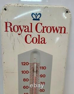 Vintage Original Royal Crown Cola Metal Tin Advertising Sign Thermometer