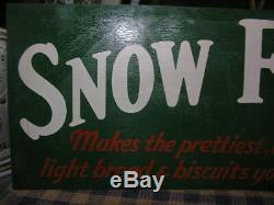 Vintage/ Original SNOW FLOUR Tin Advertising Sign