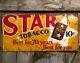 Vintage Original Star Tobacco Embossed Tin Tacker Sign Barn Garage Farm