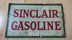 Vintage Original Sinclair Oil Co. Sinclair Gasoline Embossed Tin sign Rare