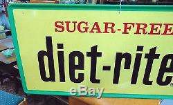 Vintage Original Soda Sign Diet-Rite Sugar Free Cola Embossed Tin Soda Pop 54