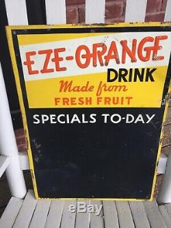 Vintage Original Stout EZE-ORANGE Drink Menu Chalkboard Embossed Tin Soda Sign
