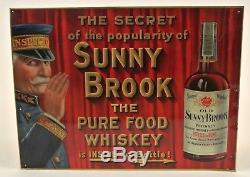 Vintage Original Sunny Brook Pure Food Whiskey Tin Sign Not Porcelain Sign