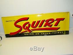 Vintage Original Switch To Squirt, Soda Pop Advertising Tin Sign, 1967