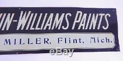 Vintage Original Tin Embossed Sherwin Williams Paint Sign Flint MI