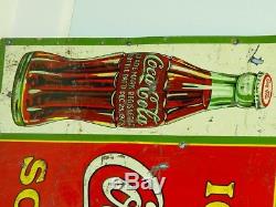 Vintage Original Tin Ice Cold Coca-Cola Sold Here Sign, 1931, Bottle