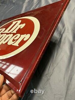 Vintage Original Tin Self Framed Embossed Dr Pepper Soda Pop Metal Sign