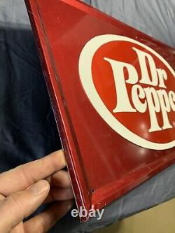 Vintage Original Tin Self Framed Embossed Dr Pepper Soda Pop Metal Sign