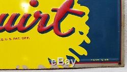 Vintage Original Tin Squirt Soft Drink Soda Advertising Sign