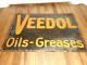 Vintage Original Veedol Oils Greases Tin Tacker Gas Station Advertising Sign