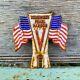 Vintage Pearl Harbor Tin License Plate Topper American Flag Gas Oil Rare Sign