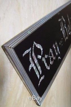 Vintage PRAY and BELIEVE Sign glass front foil design deco tin bevel frame