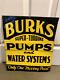 Vintage Pumps Advertising Sign Burks Water Turbine Pumps Water Systems 13x16