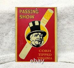 Vintage Passing Show Cigarette Advertising Tin Sign Board London Collectible