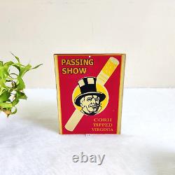 Vintage Passing Show Cigarette Advertising Tin Sign Board Rare Collectible S50