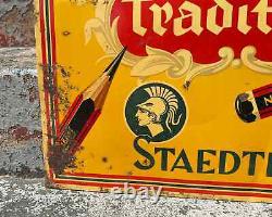 Vintage Pencil Advertising Sign J. S. STAEDTLER Tradition No 2 Pencil Tin Sign