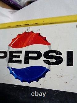Vintage Pepsi tin metal advertising chalkboard soda sign by Stout Sign of St. L