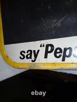 Vintage Pepsi tin metal advertising chalkboard soda sign by Stout Sign of St. L