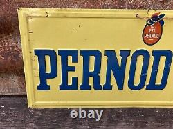 Vintage Pernod Fils Sign Absinthe Tin Metal Advertising Sign 6 1/2 X 14 1/2
