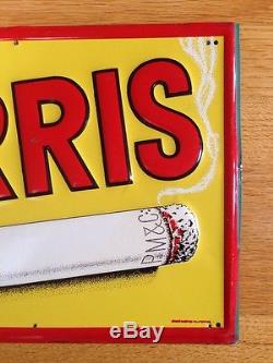 Vintage Philip Morris Cigarettes Embossed Tin Tobacco Store Advertising Sign