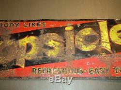 Vintage Popsicle Metal Tin Sign 28 X 10 Everybody Likes Refreshing Easy To Eat
