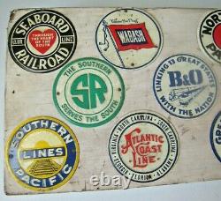 Vintage Post Cereal Tin Railroad Signs Complete Set 1950's
