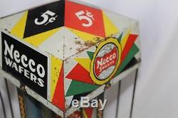 Vintage Pre-1950s RARE Necco Wafers Candy Rotating Tin Store Advertising Display