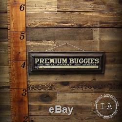 Vintage Premium Buggies Embossed Tin Framed Advertising Sign