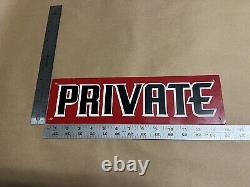 Vintage Private Property Parking Land Owners Sign Tin Metal Original 14 X 4