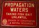Vintage Propagation Waters Taking Fish Bait Unlawful Ohio Conservation Tin Sign