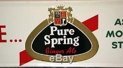 Vintage Pure Springs Gingerale Tin Sign 53 NICE