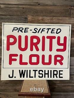 Vintage Purity Flour Sign Tin Embossed Flour Sign