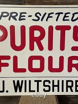 Vintage Purity Flour Sign Tin Embossed Flour Sign