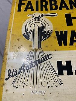 Vintage RARE Fairbanks-Morse Home Water Plant Odessa, NY Graphic Tin Tacker Sign