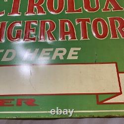 Vintage RARE Kerosene Electrolux Refrigerator Metal Tin Embossed Dealer Sign