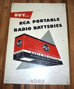 Vintage RCA Portable Radio Batteries Tin Advertising SIGN