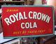 Vintage Royal Crown Cola Soda Pop Tin Metal Rc Flange Sign