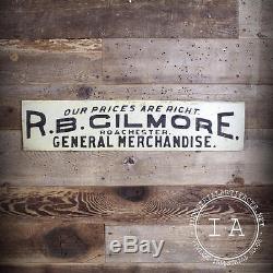Vintage R. B. Gilmore General Store Tin Tacker Advertising Sign