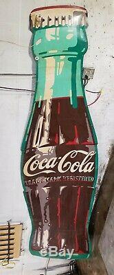 Vintage Rare 12 Ft Tin Coca Cola Bottle