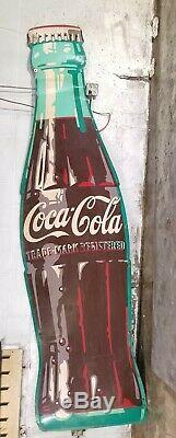 Vintage Rare 12 Ft Tin Coca Cola Bottle